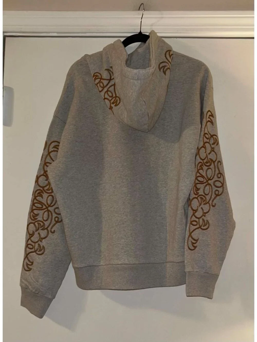 NWT $295 Denim Tears Western Embroidered Hoodie Grey Size Medium